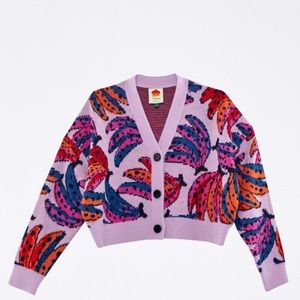 FARM RIO Colorful Bananas Cardigan Sz XS